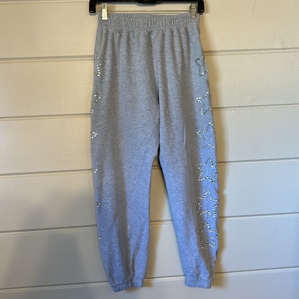 Custom-Made Rhinestone Joggers – Size 6 Petite